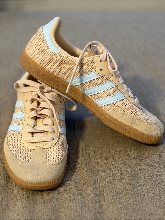 adidas Originals Shoes - Adidas Samba OG Sneakers in Sand Strata Sky Tint. Size 7. Worn Once EUC